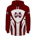 mississippi state bulldogs concentric lines maroon black hoodie best selling