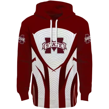 mississippi state bulldogs concentric lines maroon black hoodie best selling