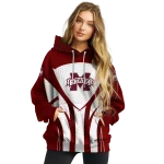 mississippi state bulldogs concentric lines maroon black hoodie best selling