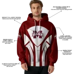 mississippi state bulldogs concentric lines maroon black hoodie best selling