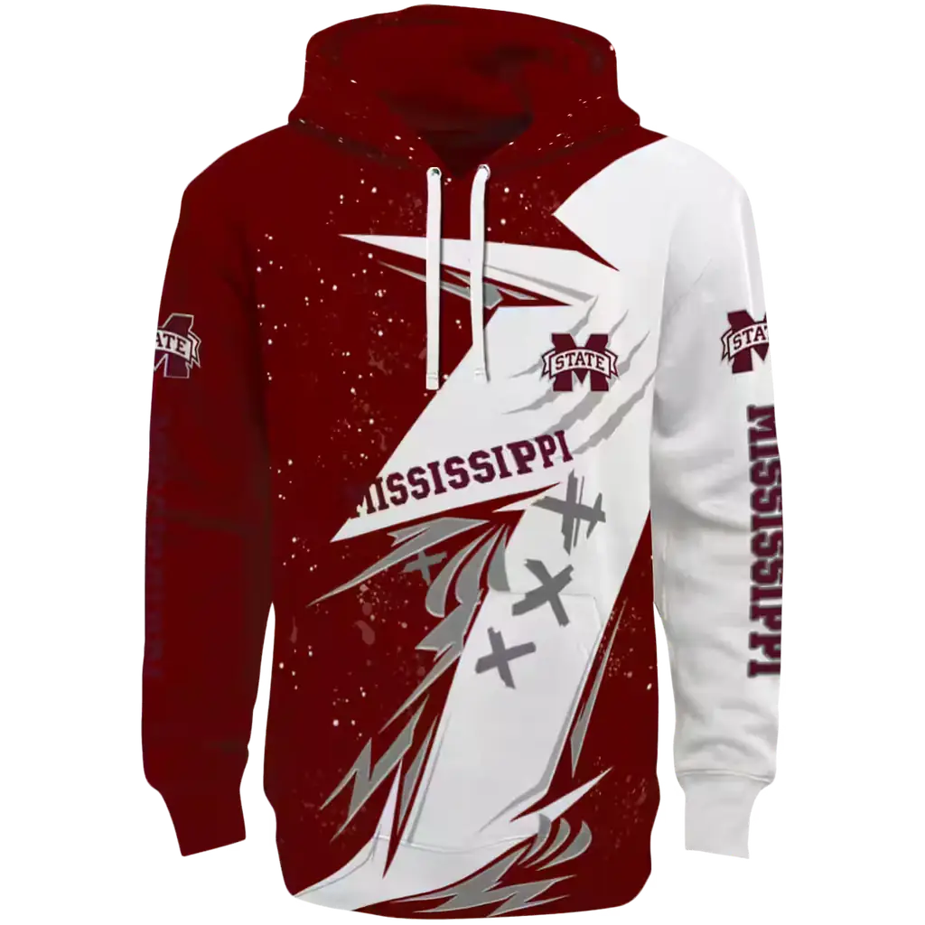 mississippi state bulldogs dynamic slash maroon white hoodie best selling mississippi state bulldogs dynamic slash maroon white hoodie best selling