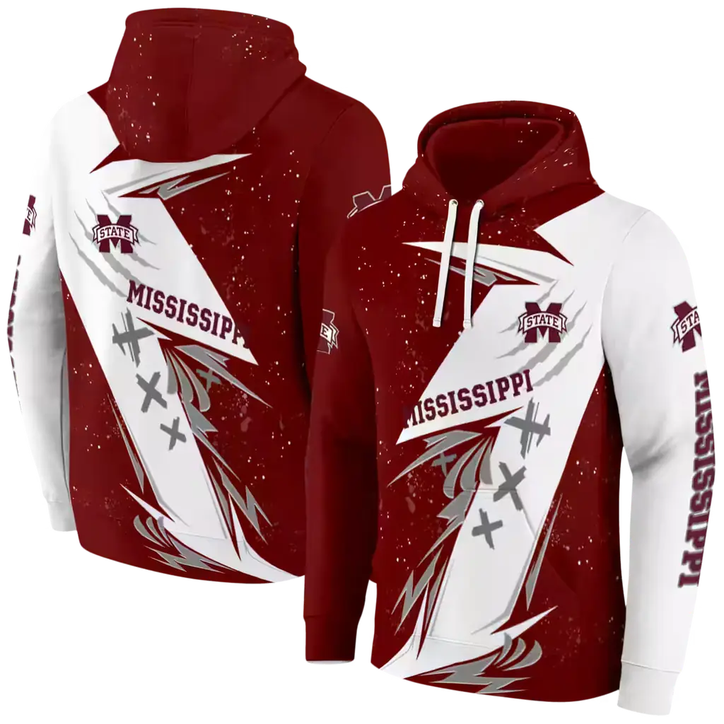 mississippi state bulldogs dynamic slash maroon white hoodie fashion forward mississippi state bulldogs dynamic slash maroon white hoodie fashion forward