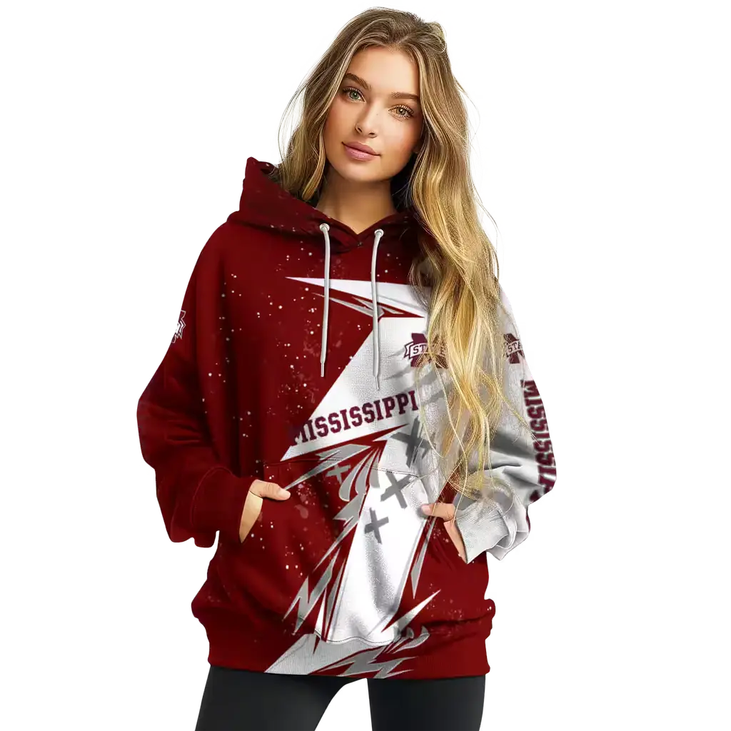mississippi state bulldogs dynamic slash maroon white hoodie high quality mississippi state bulldogs dynamic slash maroon white hoodie high quality