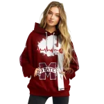 mississippi state bulldogs football heartbeat maroon hoodie best selling