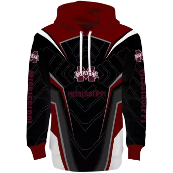 mississippi state bulldogs futuristic pattern maroon black hoodie best selling