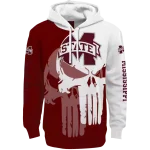 mississippi state bulldogs graphic punisher maroon white hoodie best selling