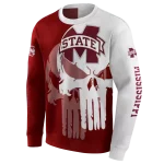 mississippi state bulldogs graphic punisher maroon white hoodie best selling