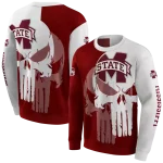 mississippi state bulldogs graphic punisher maroon white hoodie best selling