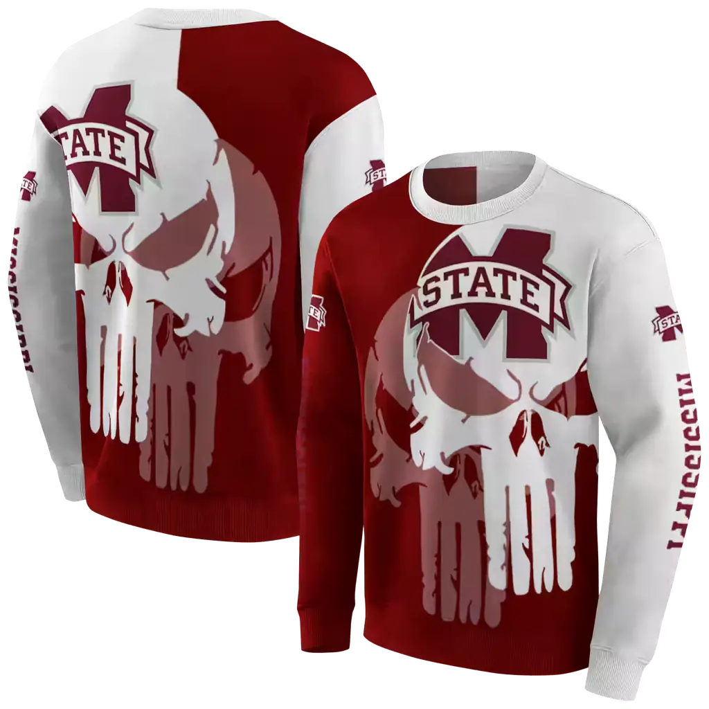 mississippi state bulldogs graphic punisher maroon white hoodie premium grade mississippi state bulldogs graphic punisher maroon white hoodie premium grade
