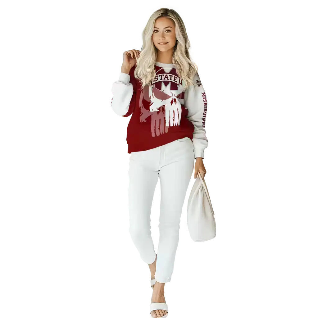 mississippi state bulldogs graphic punisher maroon white hoodie trendy mississippi state bulldogs graphic punisher maroon white hoodie trendy