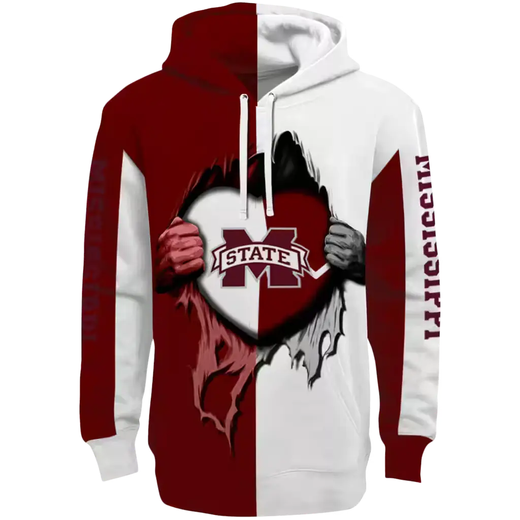 mississippi state bulldogs heartbeat graphic maroon hoodie best selling mississippi state bulldogs heartbeat graphic maroon hoodie best selling