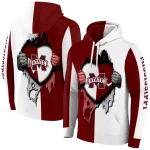 mississippi state bulldogs heartbeat graphic maroon hoodie best selling