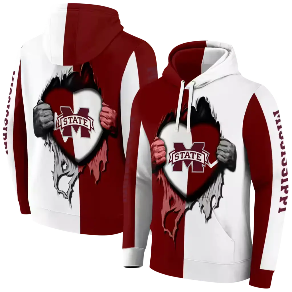 mississippi state bulldogs heartbeat graphic maroon hoodie fashion forward mississippi state bulldogs heartbeat graphic maroon hoodie fashion forward