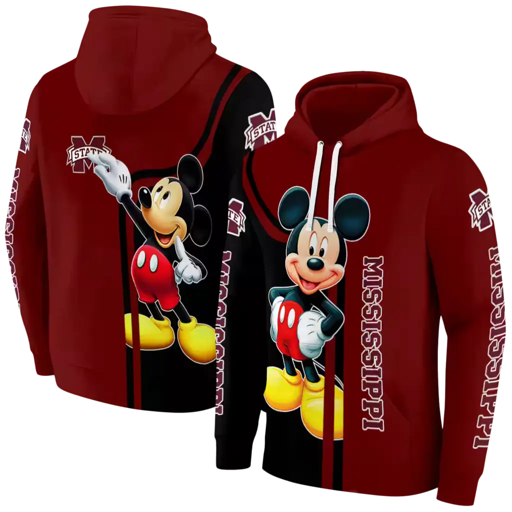 mississippi state bulldogs mickey mouse maroon black hoodie fashion forward mississippi state bulldogs mickey mouse maroon black hoodie fashion forward
