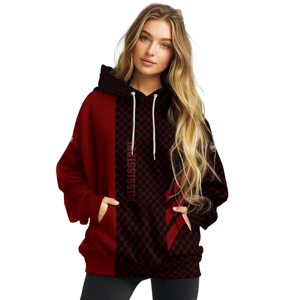 mississippi state bulldogs monogram pattern maroon hoodie high quality mississippi state bulldogs monogram pattern maroon hoodie high quality