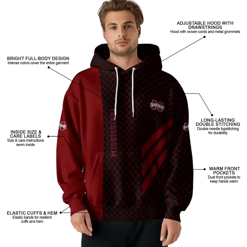mississippi state bulldogs monogram pattern maroon hoodie latest model mississippi state bulldogs monogram pattern maroon hoodie latest model