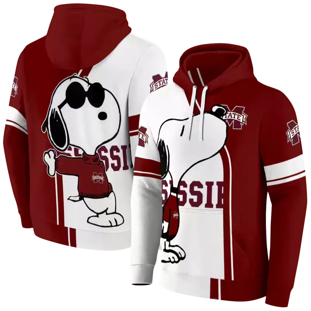 mississippi state bulldogs playful snoopy maroon hoodie fashion forward mississippi state bulldogs playful snoopy maroon hoodie fashion forward