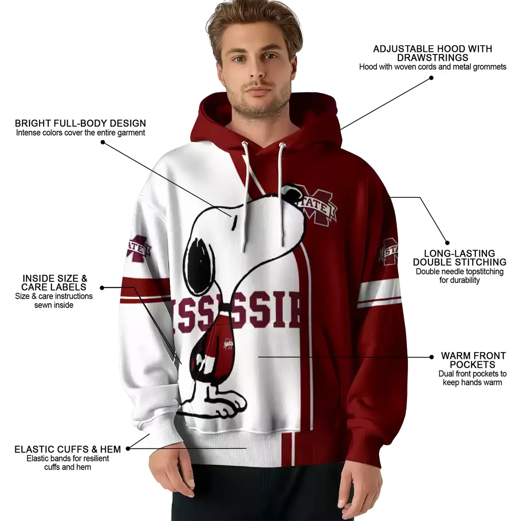 mississippi state bulldogs playful snoopy maroon hoodie latest model mississippi state bulldogs playful snoopy maroon hoodie latest model