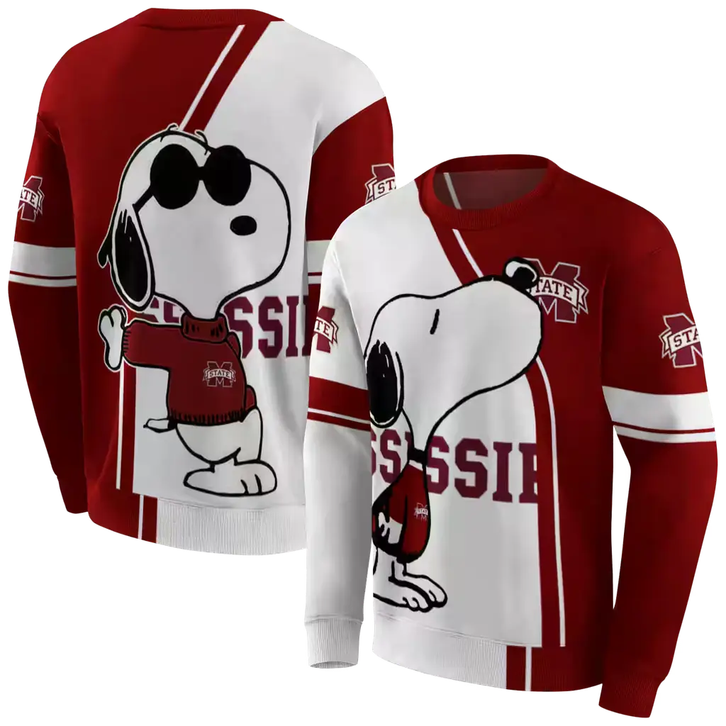 mississippi state bulldogs playful snoopy maroon hoodie premium grade mississippi state bulldogs playful snoopy maroon hoodie premium grade