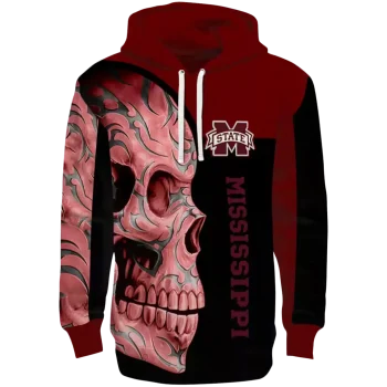 mississippi state bulldogs skull motif maroon black hoodie best selling