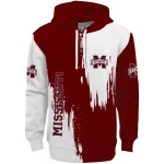 mississippi state bulldogs splatter effect maroon hoodie best selling