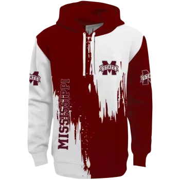 mississippi state bulldogs splatter effect maroon hoodie best selling