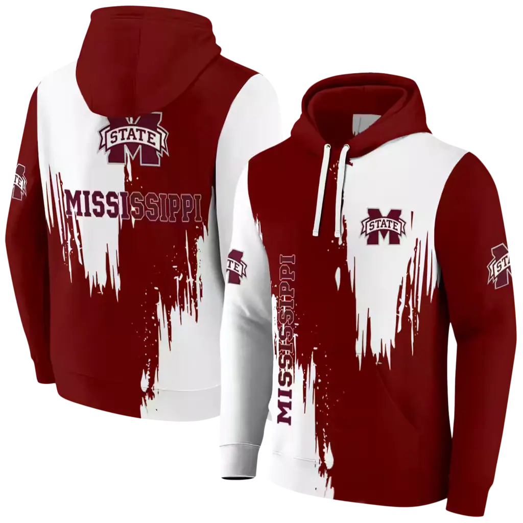 mississippi state bulldogs splatter effect maroon hoodie fashion forward mississippi state bulldogs splatter effect maroon hoodie fashion forward