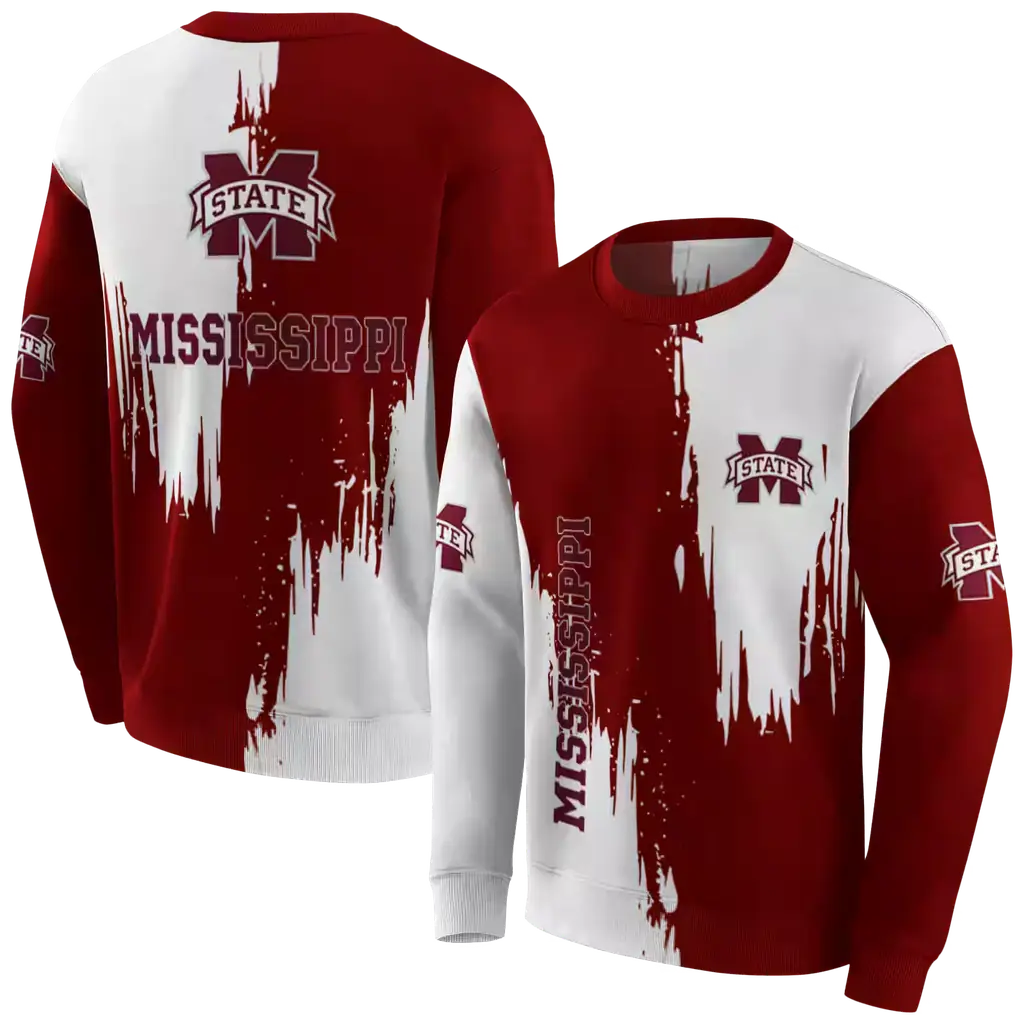 mississippi state bulldogs splatter effect maroon hoodie premium grade mississippi state bulldogs splatter effect maroon hoodie premium grade