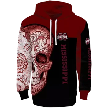 mississippi state bulldogs sugar skull maroon black hoodie best selling