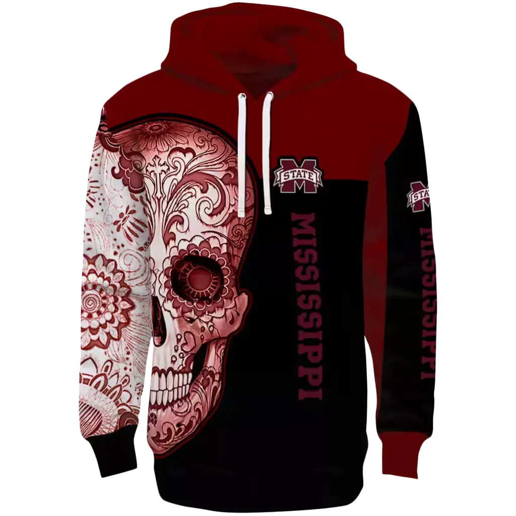 mississippi state bulldogs sugar skull maroon black hoodie best selling mississippi state bulldogs sugar skull maroon black hoodie best selling
