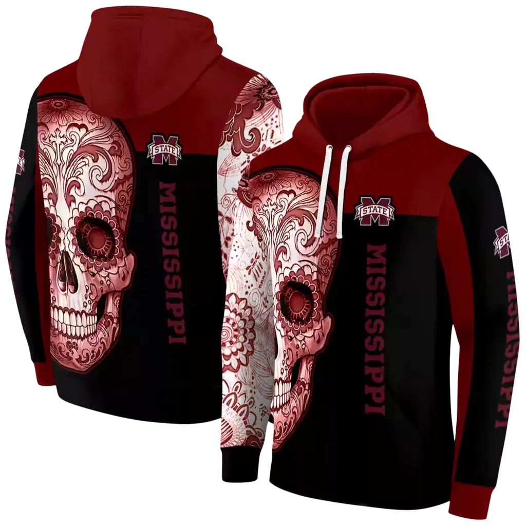 mississippi state bulldogs sugar skull maroon black hoodie fashion forward mississippi state bulldogs sugar skull maroon black hoodie fashion forward