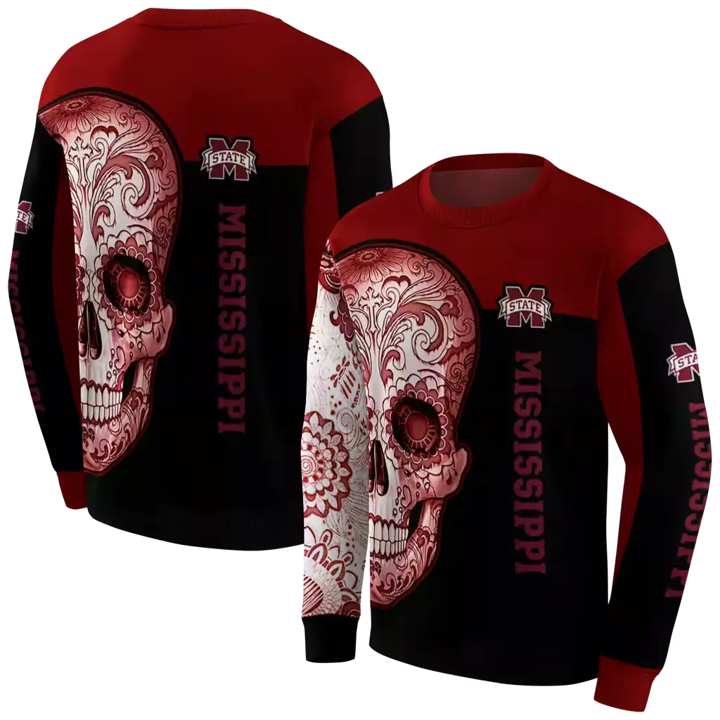 mississippi state bulldogs sugar skull maroon black hoodie premium grade mississippi state bulldogs sugar skull maroon black hoodie premium grade