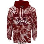 mississippi state bulldogs tie dye pattern maroon hoodie best selling