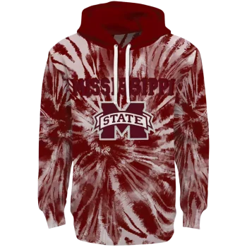 mississippi state bulldogs tie dye pattern maroon hoodie best selling