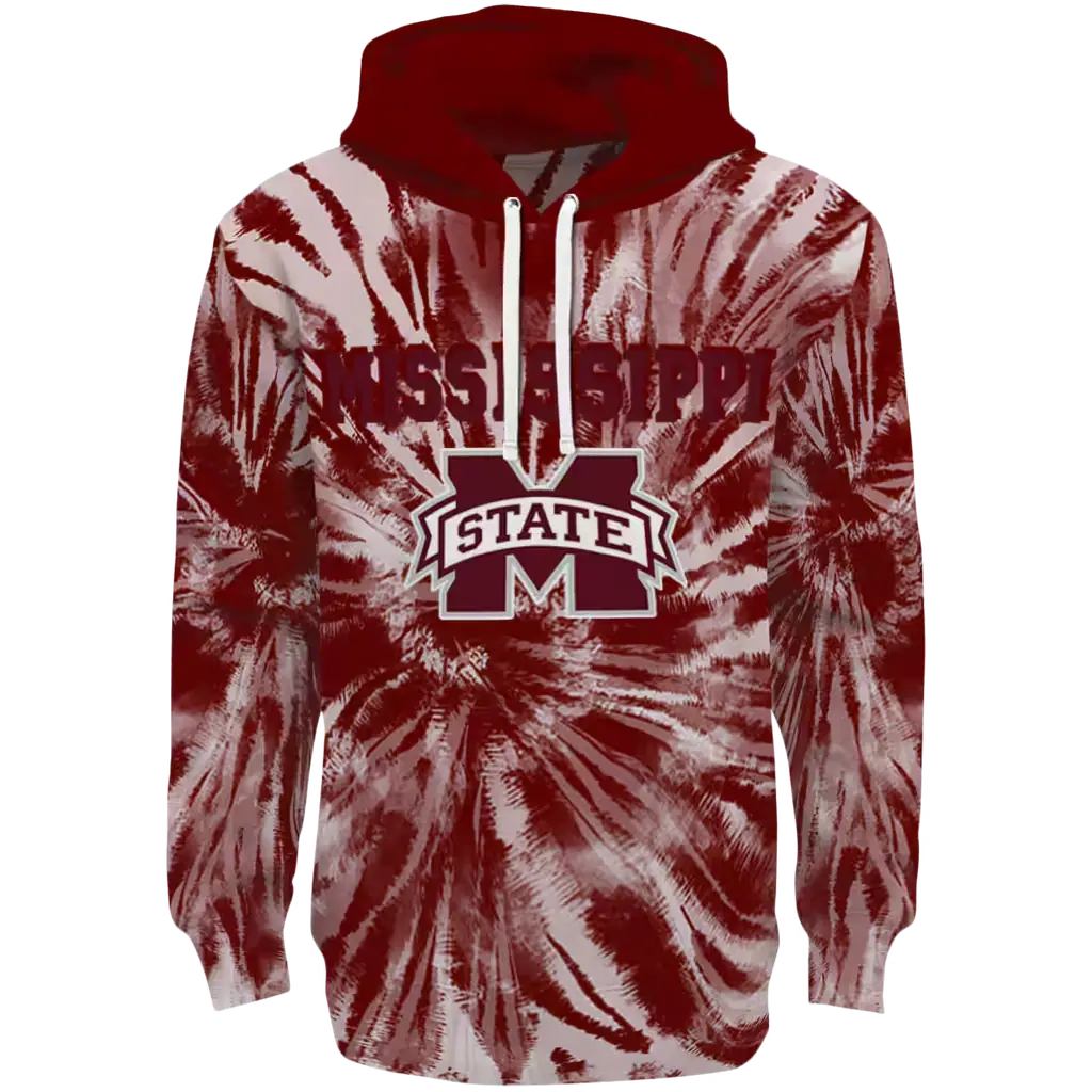 mississippi state bulldogs tie dye pattern maroon hoodie best selling mississippi state bulldogs tie dye pattern maroon hoodie best selling