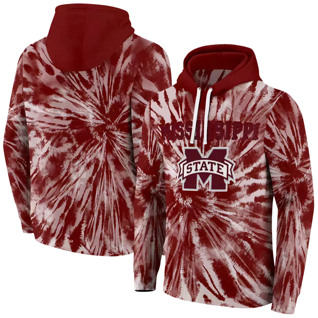 mississippi state bulldogs tie dye pattern maroon hoodie fashion forward mississippi state bulldogs tie dye pattern maroon hoodie fashion forward