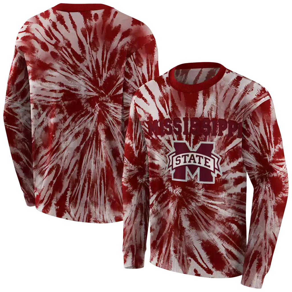 mississippi state bulldogs tie dye pattern maroon hoodie premium grade mississippi state bulldogs tie dye pattern maroon hoodie premium grade