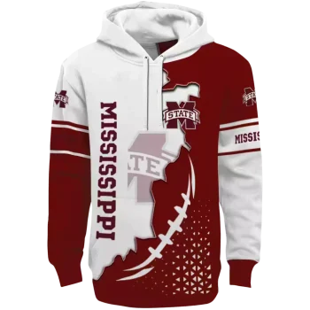 mississippi state bulldogs triangular pattern maroon white hoodie best selling
