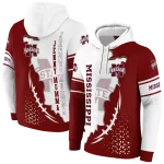mississippi state bulldogs triangular pattern maroon white hoodie best selling