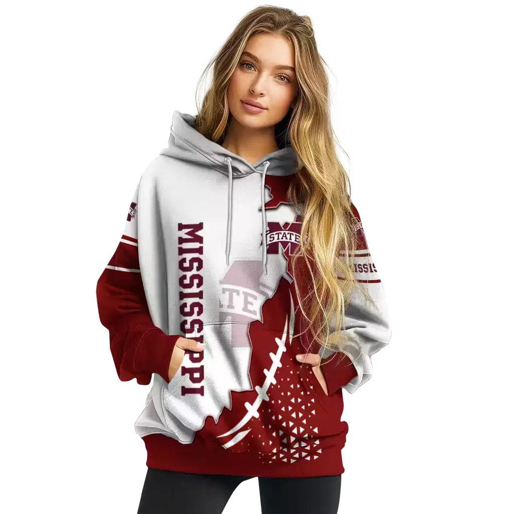mississippi state bulldogs triangular pattern maroon white hoodie high quality mississippi state bulldogs triangular pattern maroon white hoodie high quality