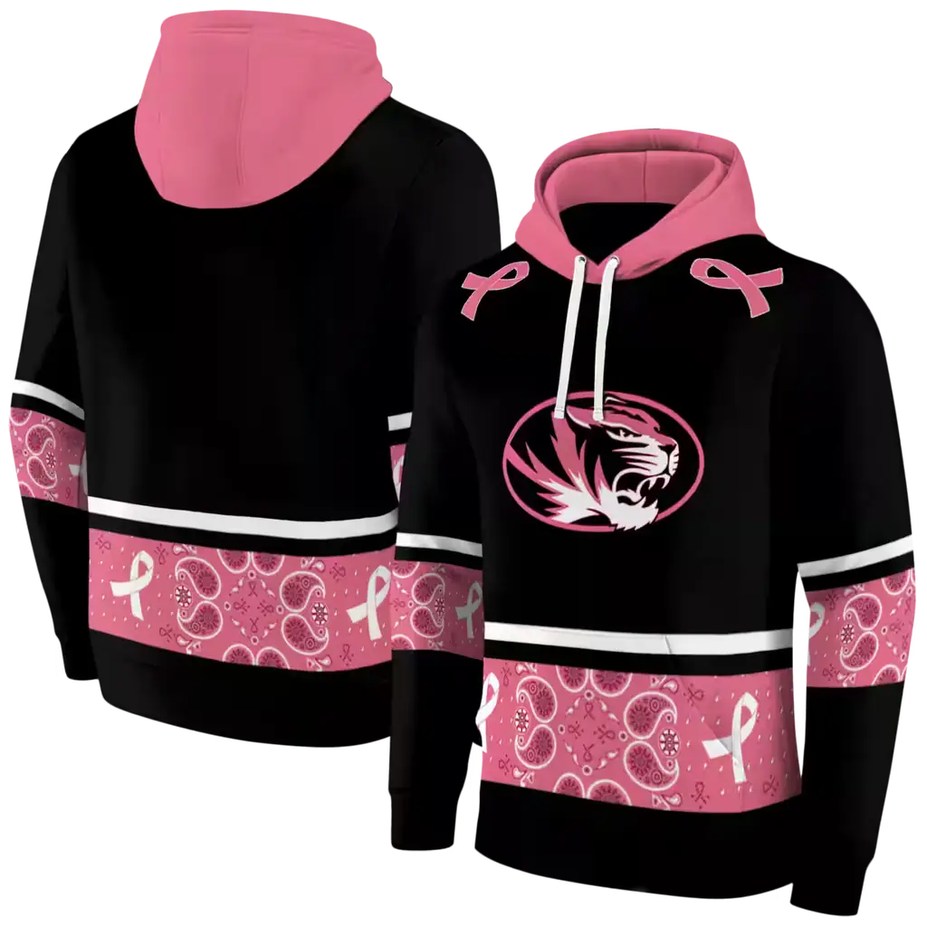 missouri tigers awareness ribbon black pink hoodie fashion forward missouri tigers awareness ribbon black pink hoodie fashion forward