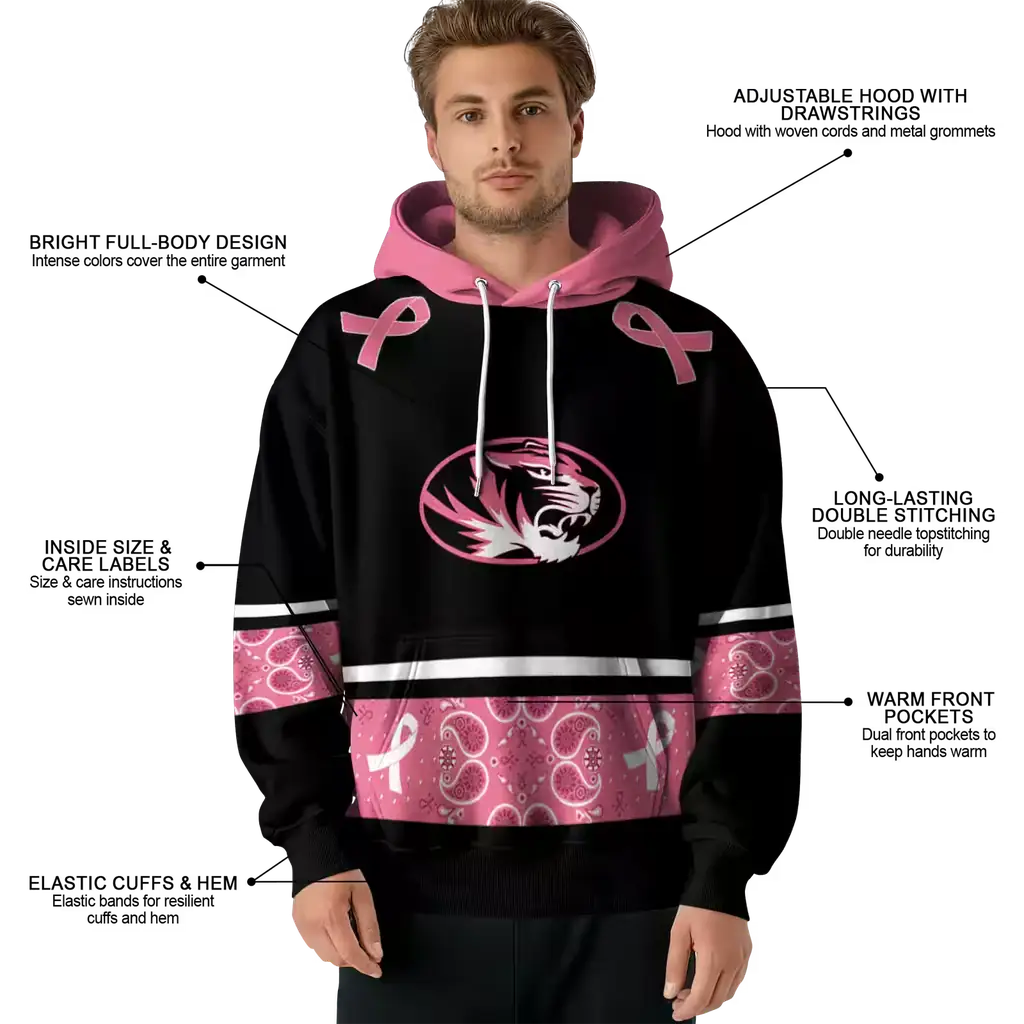 missouri tigers awareness ribbon black pink hoodie latest model missouri tigers awareness ribbon black pink hoodie latest model