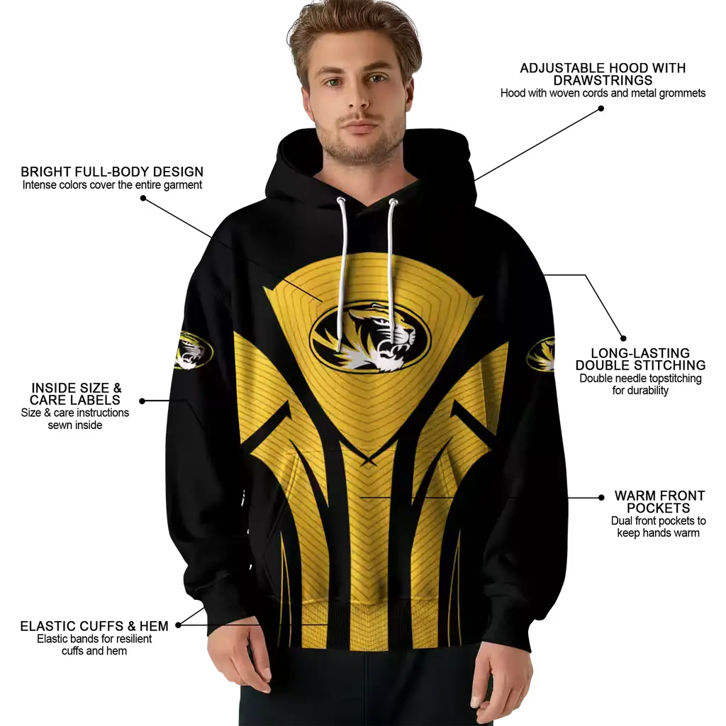 missouri tigers concentric lines black hoodie latest model missouri tigers concentric lines black hoodie latest model