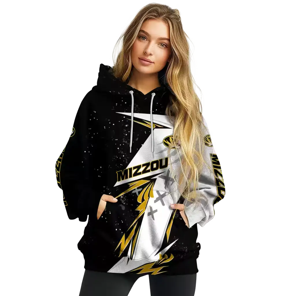missouri tigers dynamic slash black white hoodie high quality missouri tigers dynamic slash black white hoodie high quality