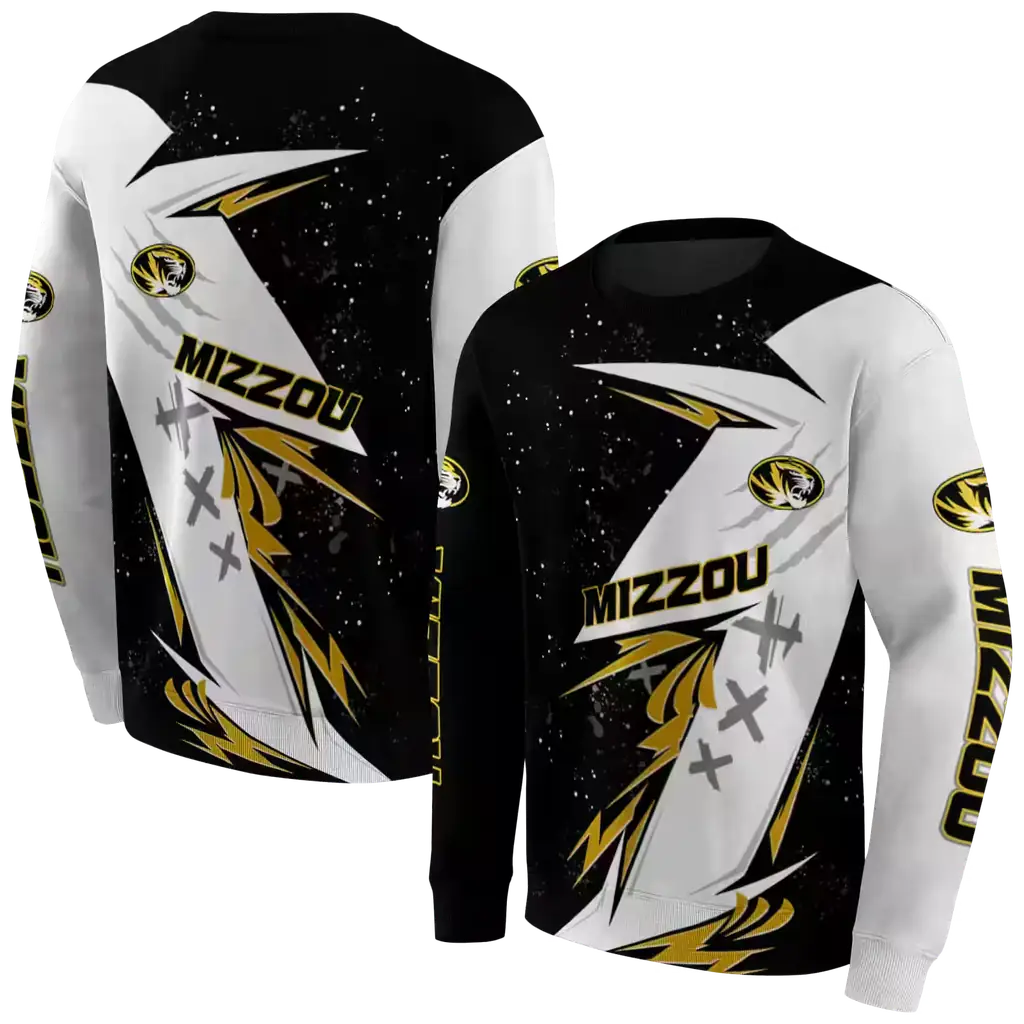 missouri tigers dynamic slash black white hoodie premium grade missouri tigers dynamic slash black white hoodie premium grade