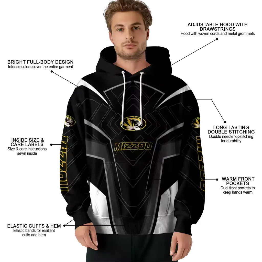 missouri tigers futuristic pattern black hoodie latest model missouri tigers futuristic pattern black hoodie latest model