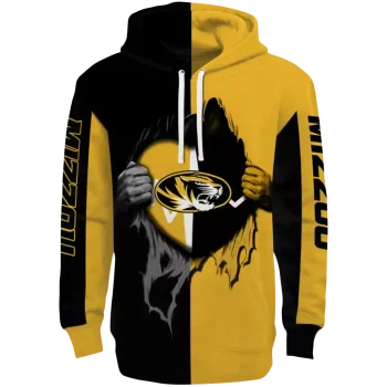missouri tigers heartbeat graphic black hoodie best selling