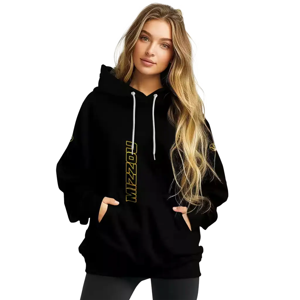 missouri tigers monogram pattern black hoodie high quality missouri tigers monogram pattern black hoodie high quality