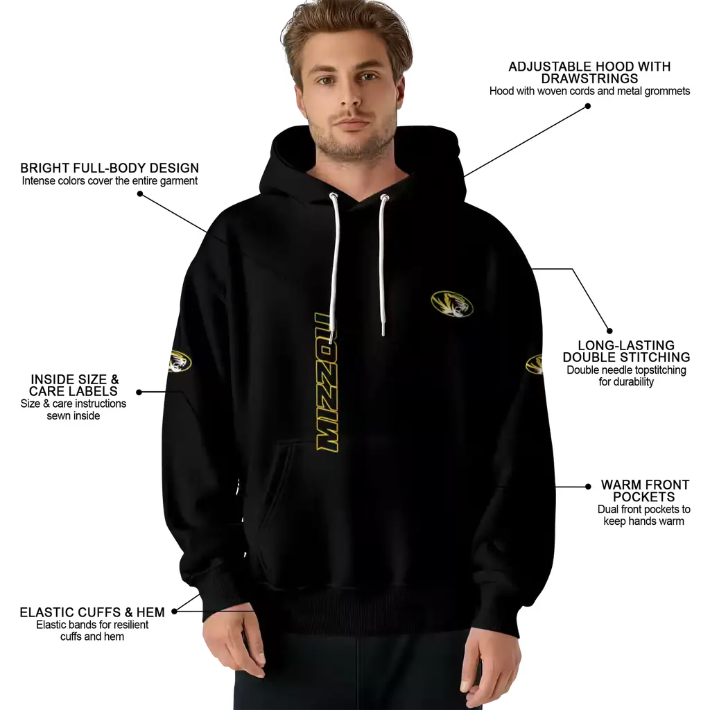 missouri tigers monogram pattern black hoodie latest model missouri tigers monogram pattern black hoodie latest model