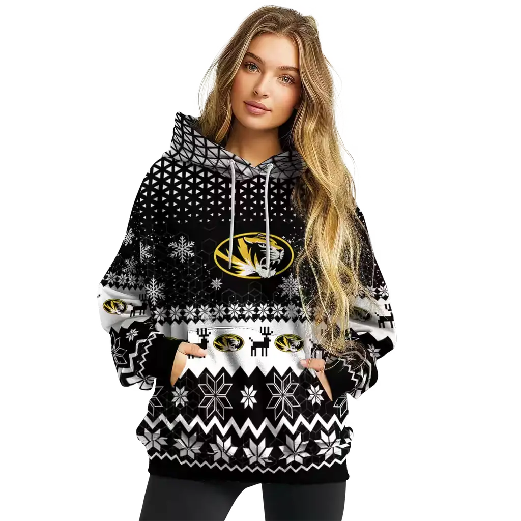 missouri tigers reindeer motif black hoodie high quality missouri tigers reindeer motif black hoodie high quality